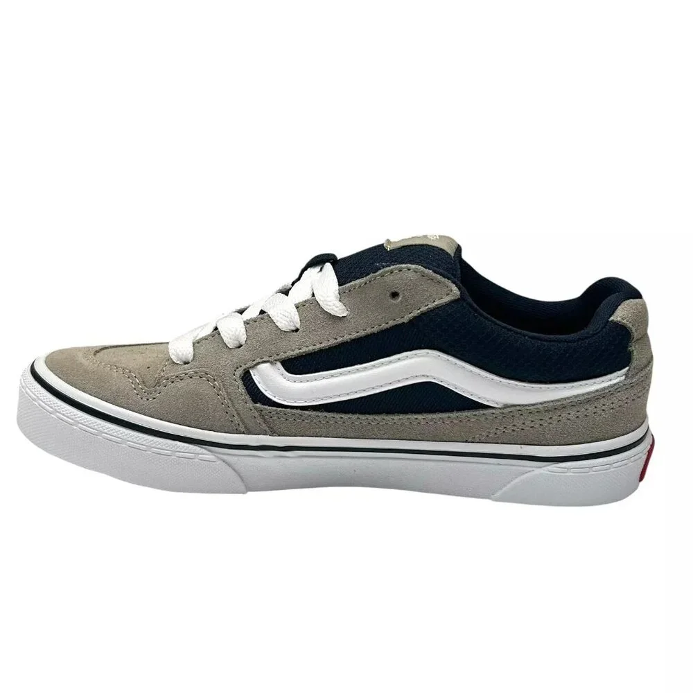 Vans Caldrone Youth Boy's Suede Sneakers Size 3 Gray/Navy Blue Classic‎ Style